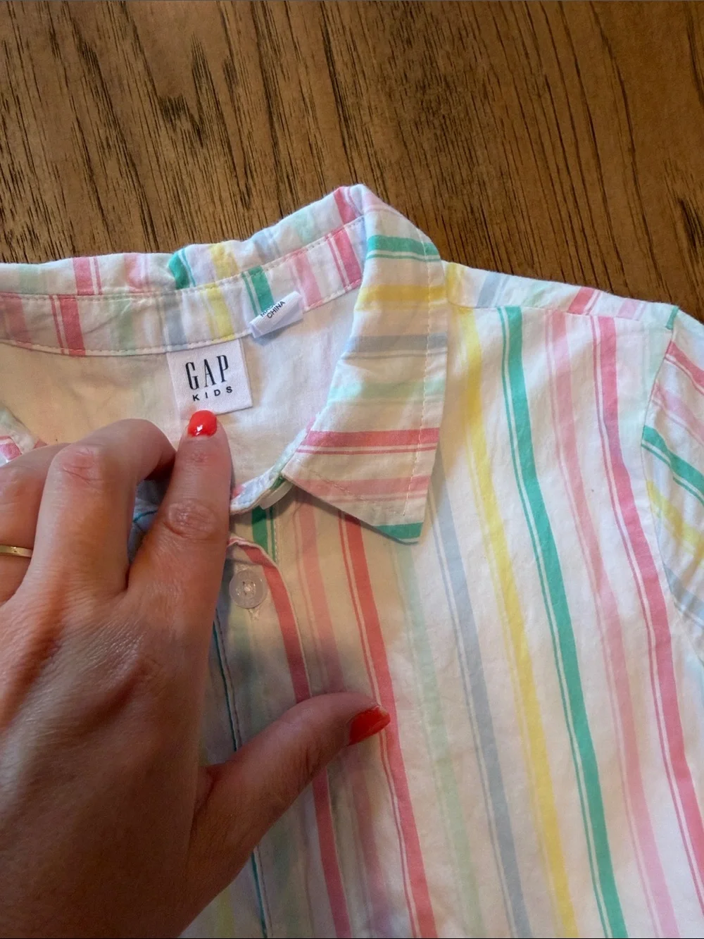 Gap kids 6 /6X small Girls' Multicolor Stripe Button-Front Summer Dress